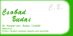 csobad budai business card